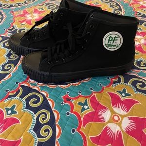 PF Flyers Black High Top Sneakers, Posture Foundation